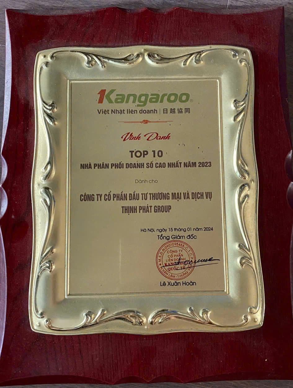 chứng nhận nhà phân phối kangaroo