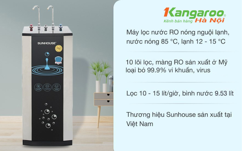 Máy lọc nước ro sunhouse shr76210CK 10 lõi