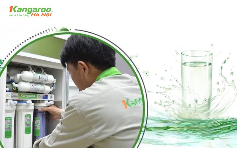 Thay lõi lọc thường xuyên để máy lọc nước Kangaroo hạn chế nước thải