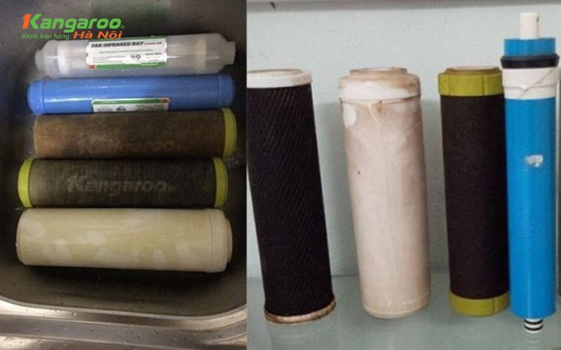 Lõi chức năng bị tắc là một trong các nguyên nhân máy lọc nước kangaroo chảy yếu