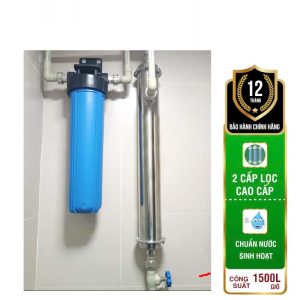 Hệ thống lọc tổng UF Inox và lọc thô nhỏ gọn cho chung cư